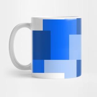 Blue abstract squares tiles pattern Mug